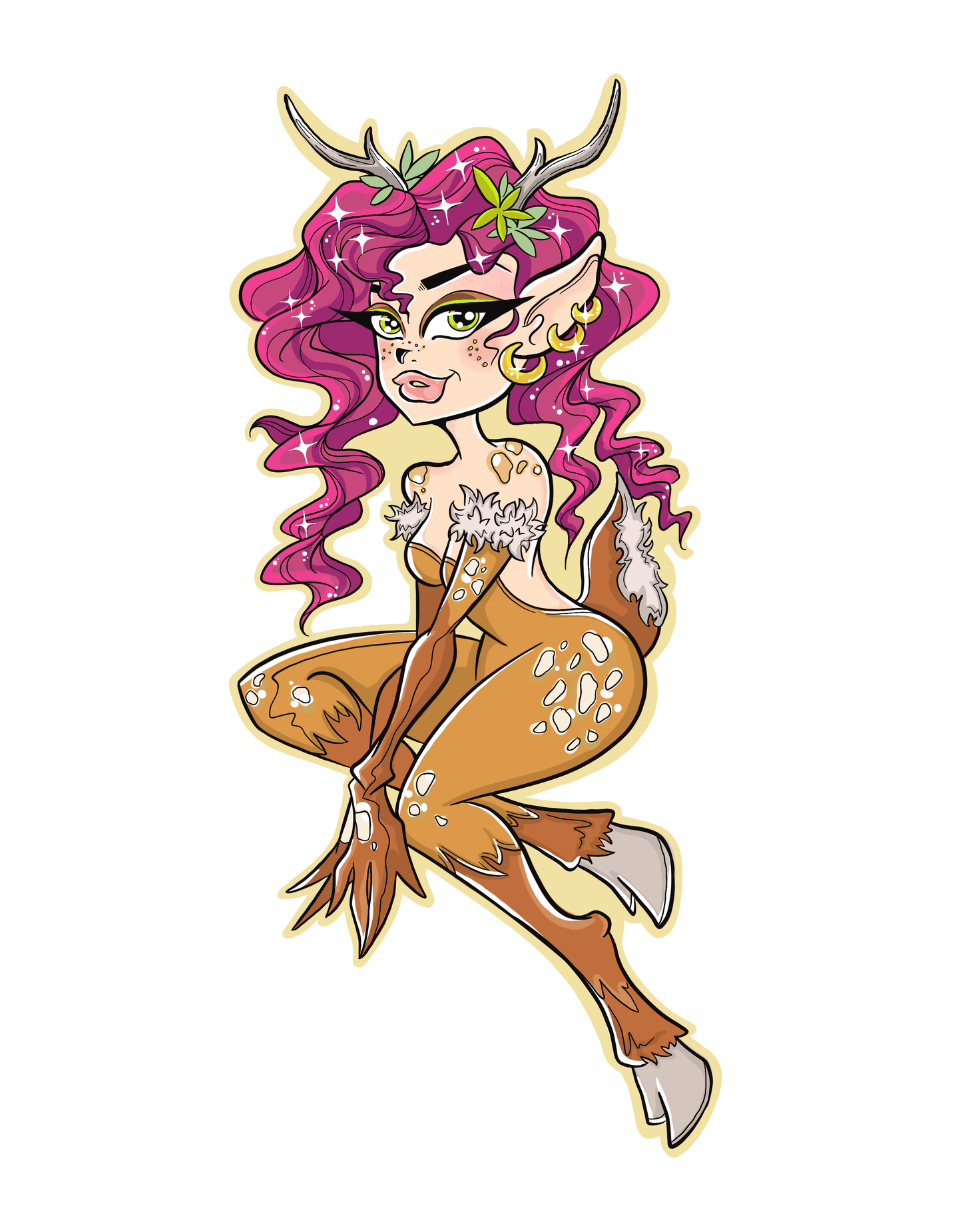 Fawn Girl Sticker