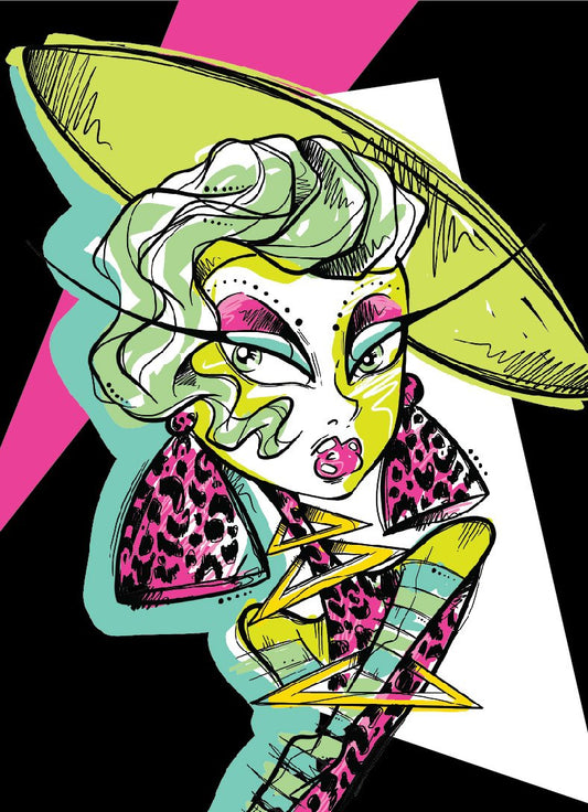 Aesthetika Synthetika Retro Revival Leopard Candy Gloss Art Print