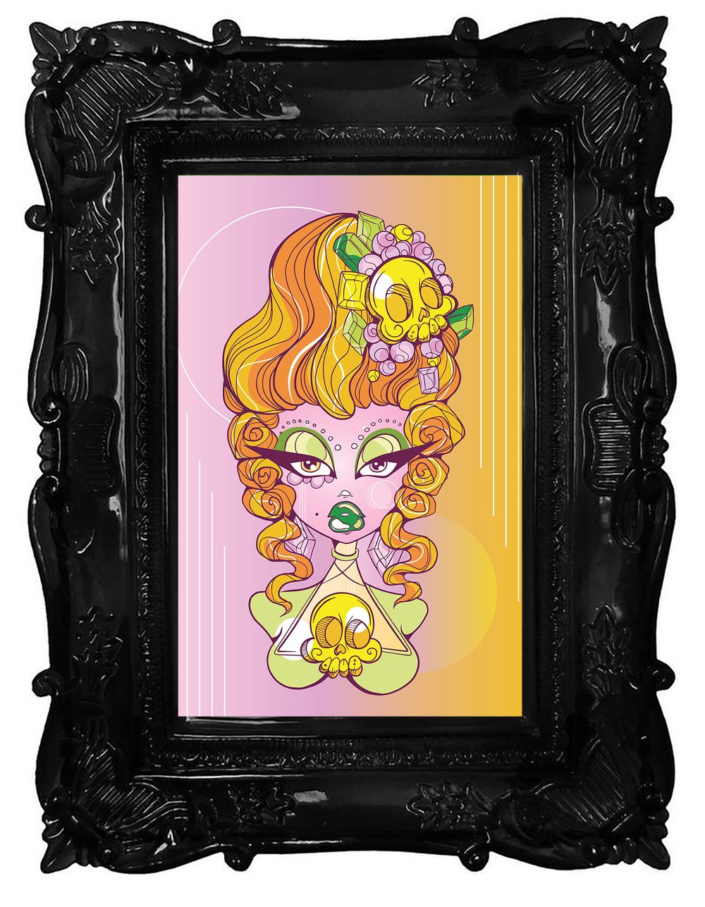 Retro-Futurist Rococo Lulu Candy Gloss Art Print