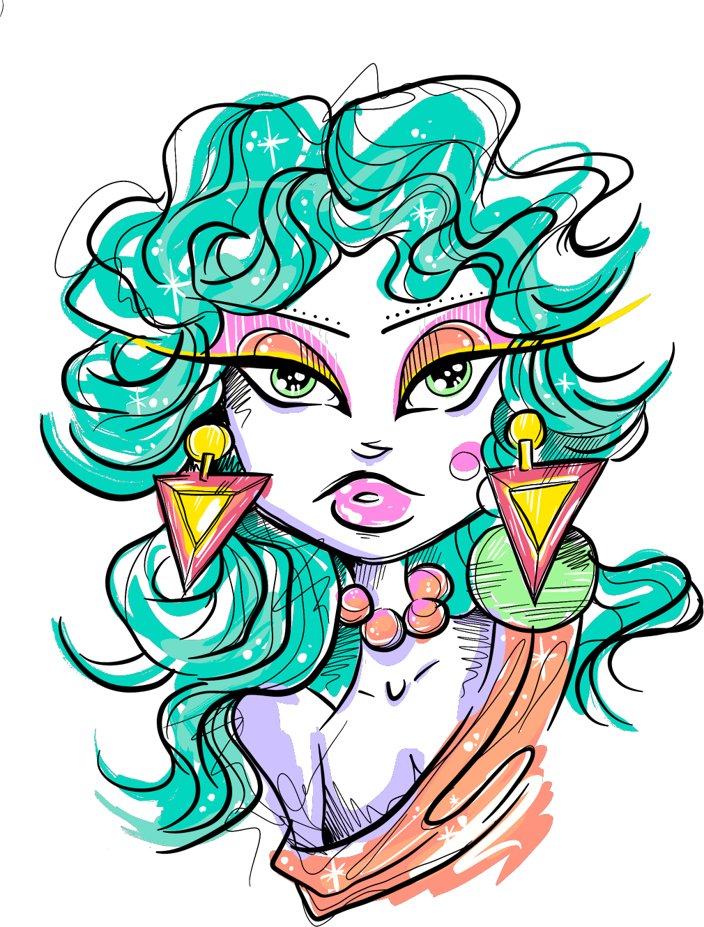 Aesthetika Synthetika Aqua '80s Gal Sticker