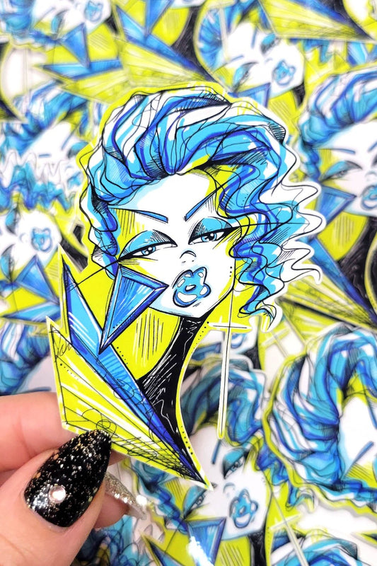 Aesthetika Synthetika Le Bleu 80s New Wave Girl Sticker