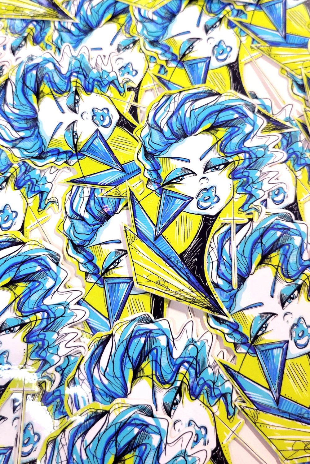 Aesthetika Synthetika Le Bleu 80s New Wave Girl Sticker