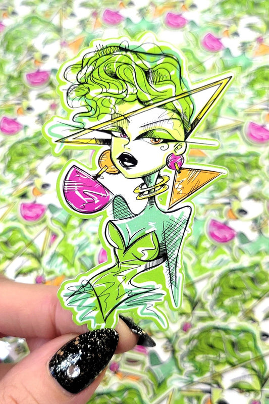Aesthetika Synthetika Limelectric 80s New Wave Girl Sticker