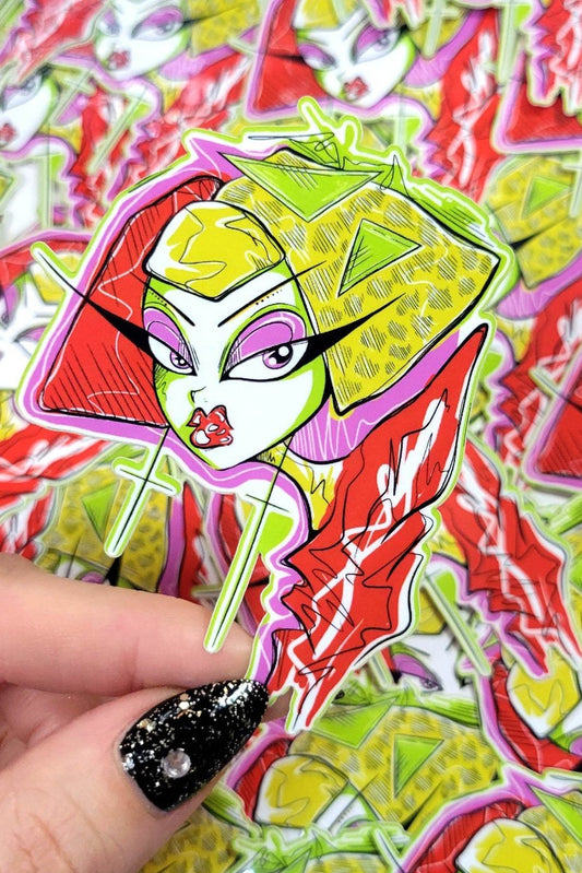 Aesthetika Synthetika Ruby Red Retro Goth Sticker