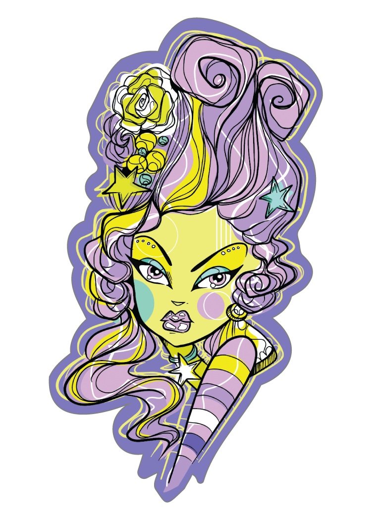 Retro-Futurist Rococo Nanette Sticker