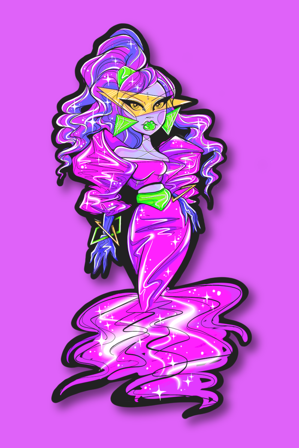 Cosmic Purple Dress Sticker