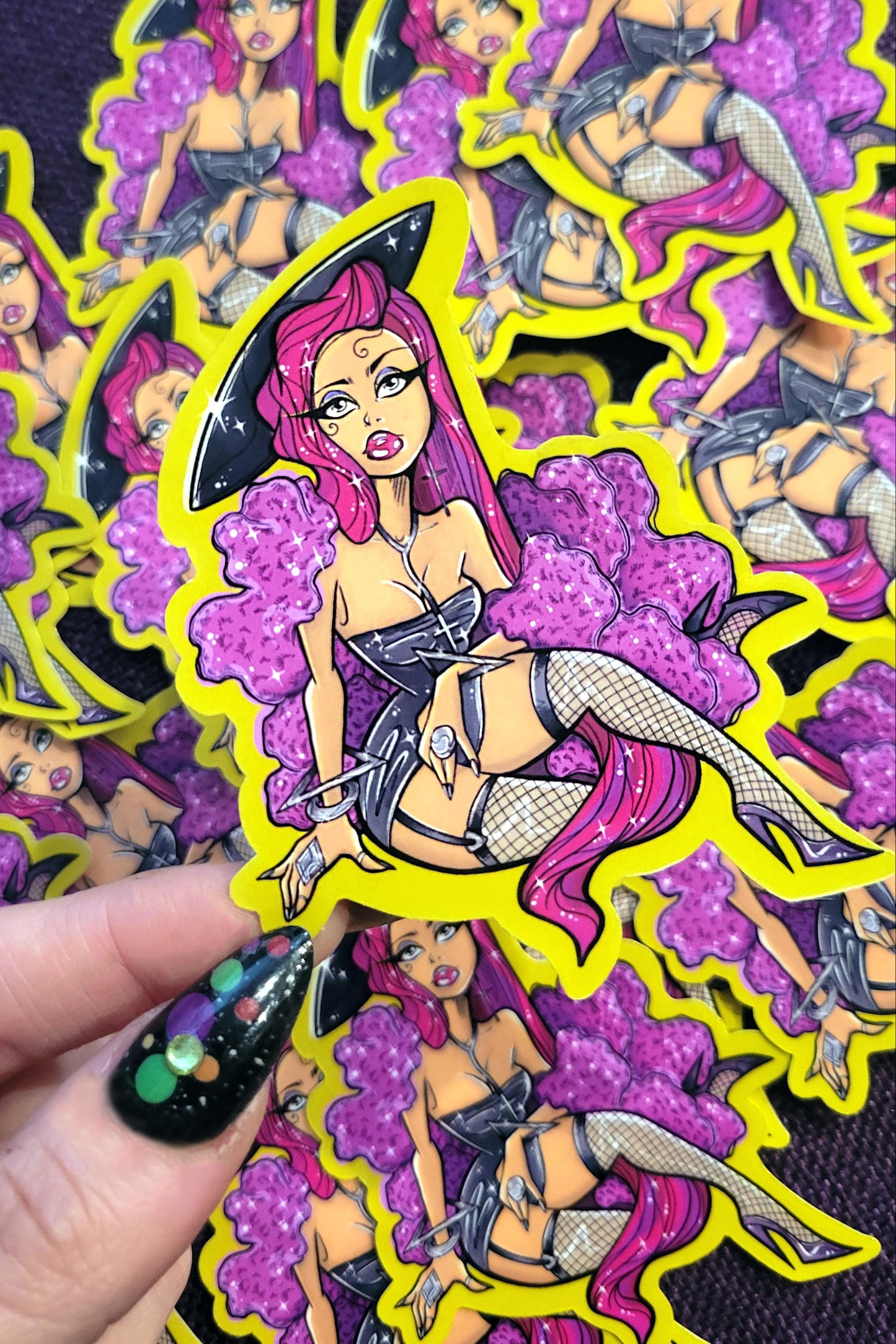 Glam Noir Pinup Girl Sticker