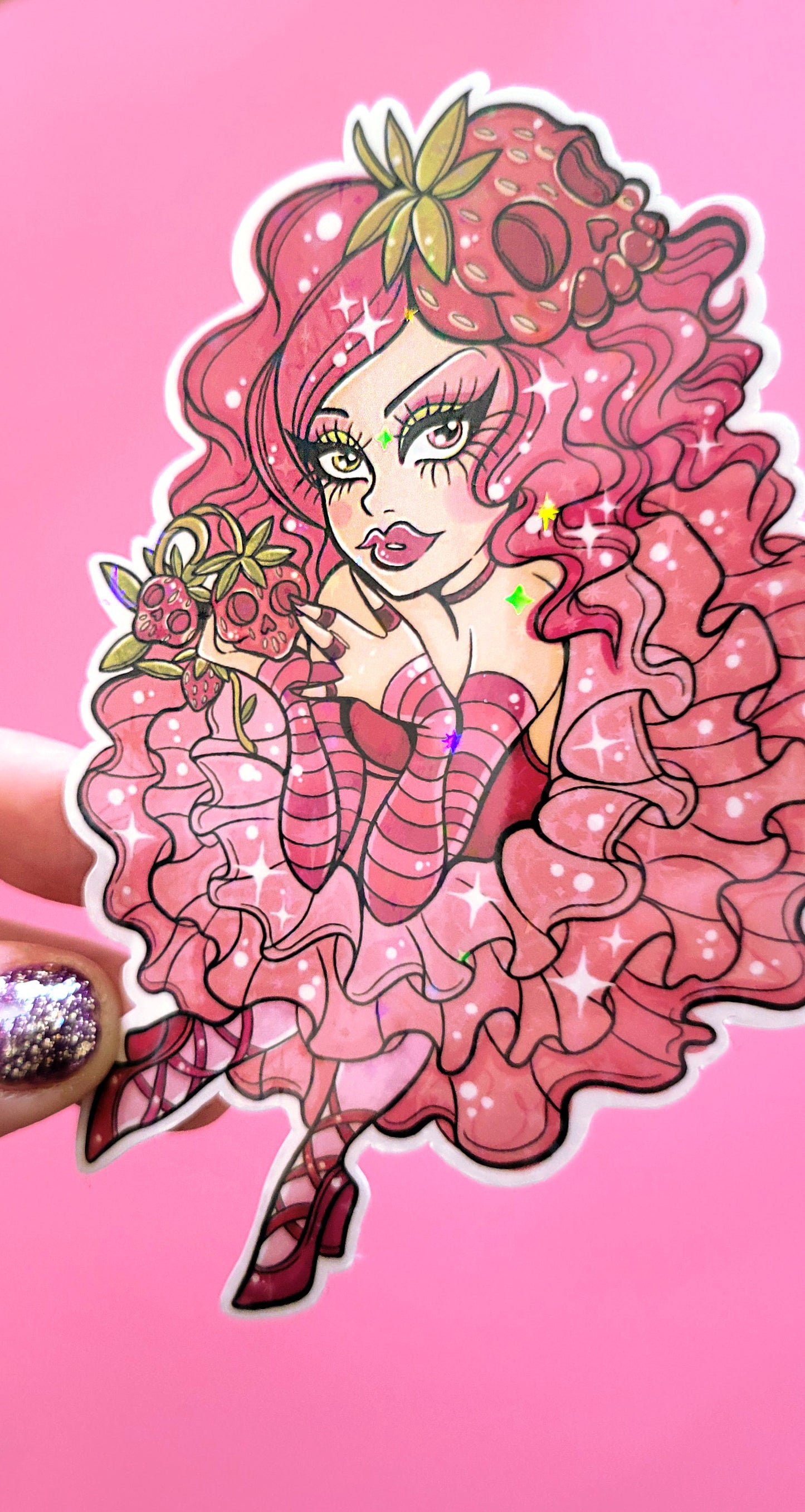 StrawBOOry Spooklette Jumbo Sticker