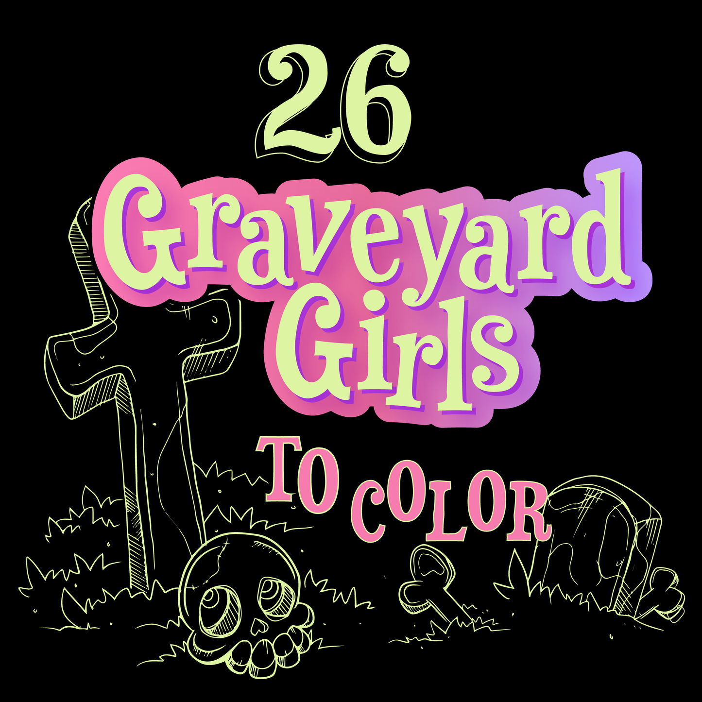 Coloring Book Bundle | Graveyard Girl