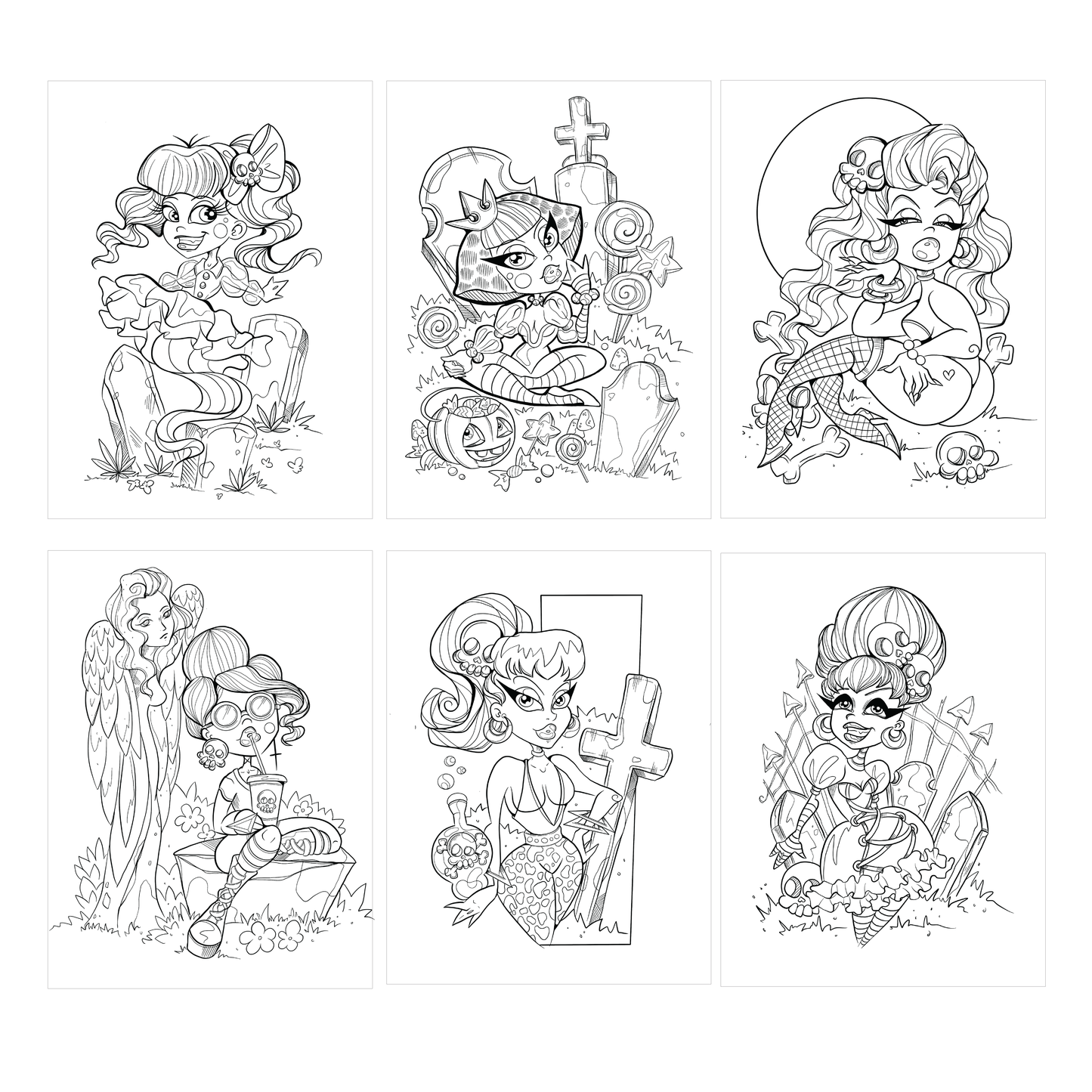 Coloring Book Bundle | Graveyard Girl
