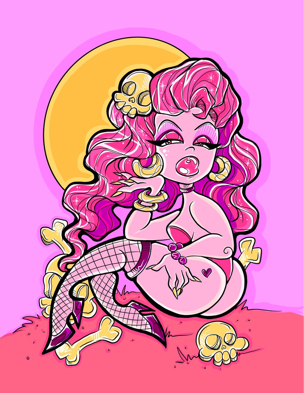 Pink Pinup Art Print
