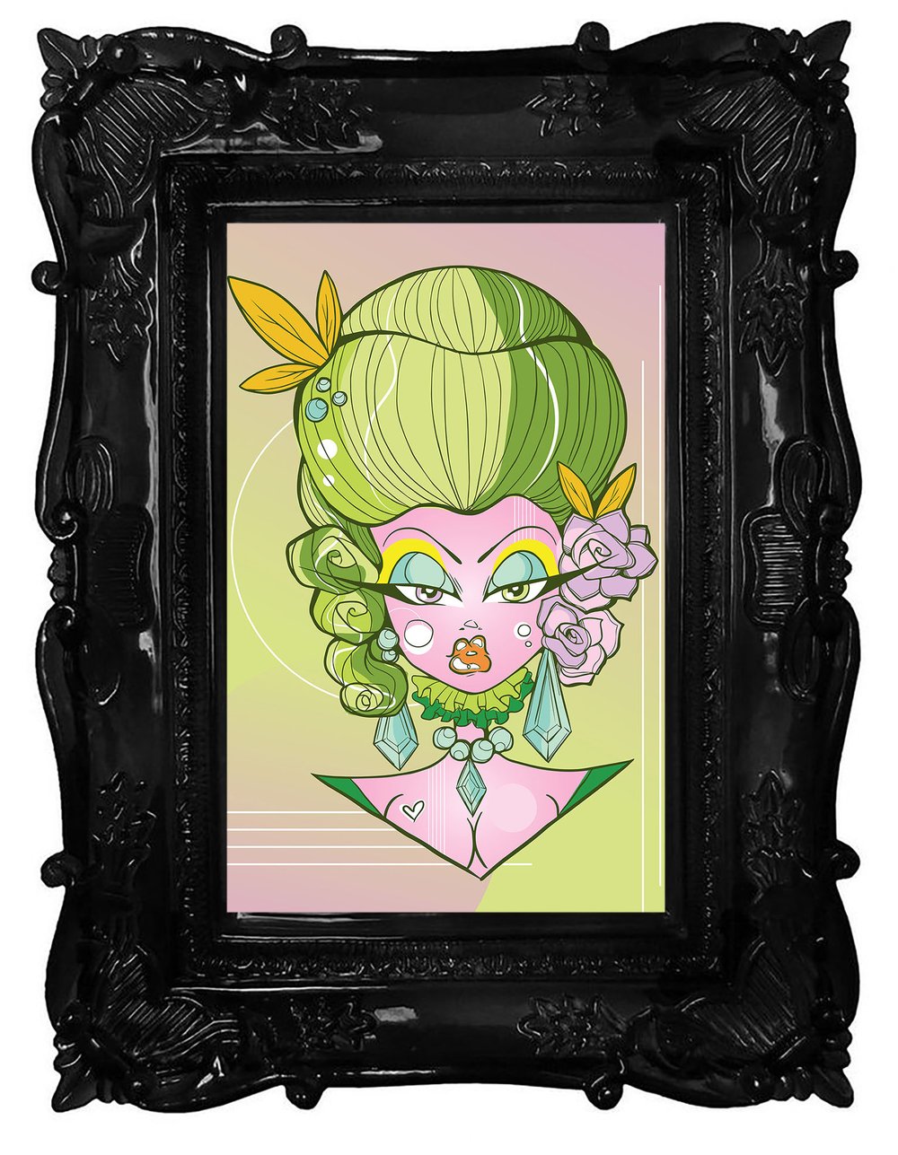 Retro-Futurist Rococo Charlotte Candy Gloss Art Print
