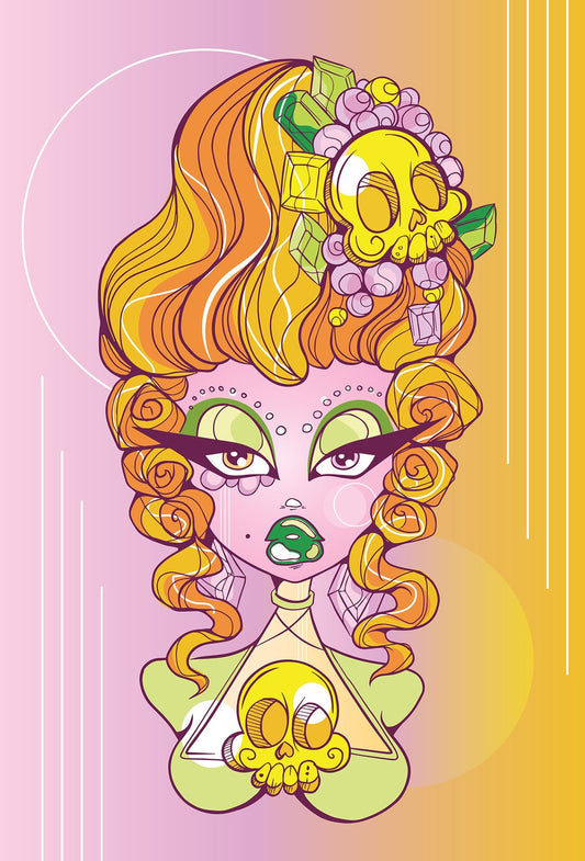 Retro-Futurist Rococo Lulu Candy Gloss Art Print