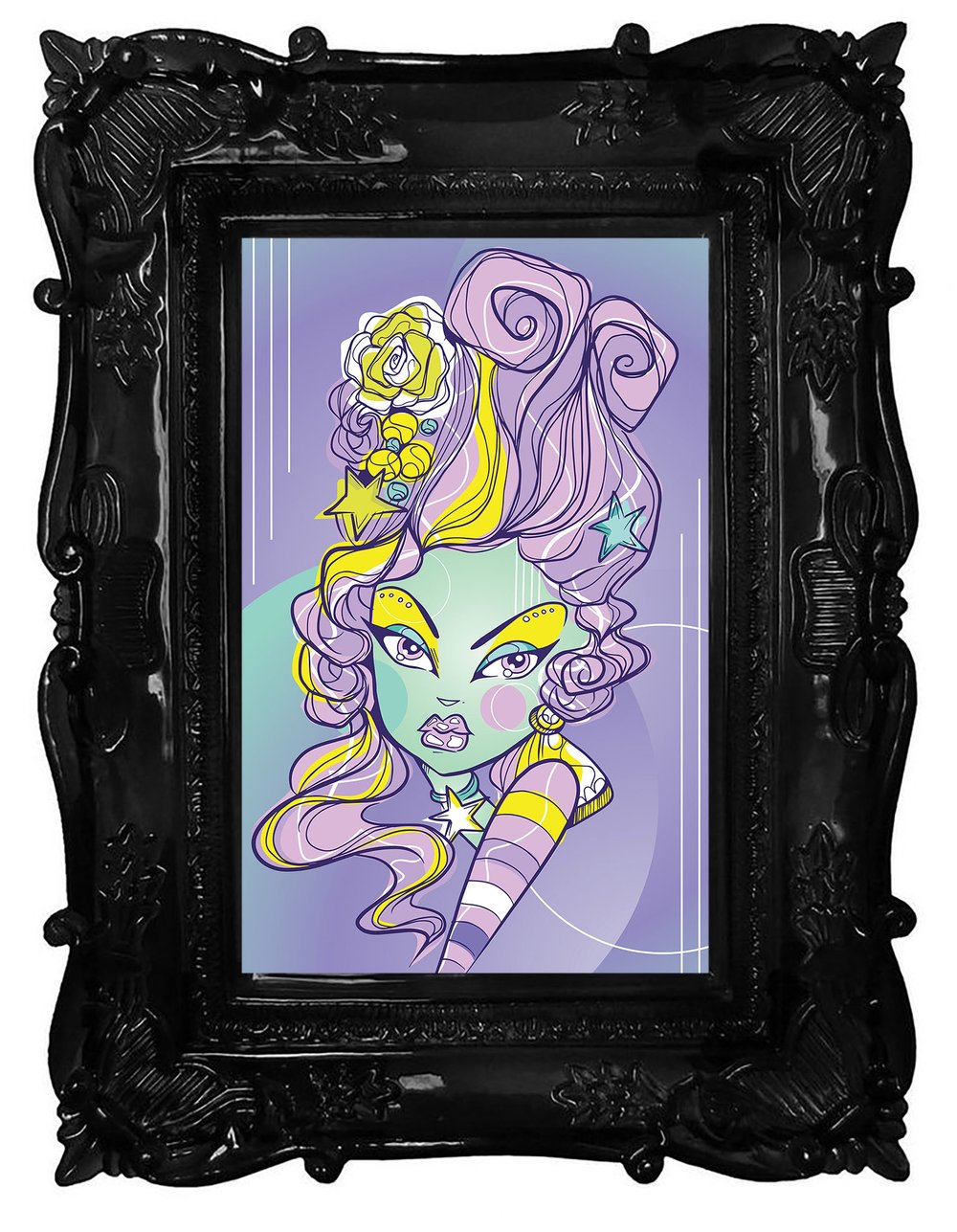 Retro-Futurist Rococo Nanette Candy Gloss Art Print