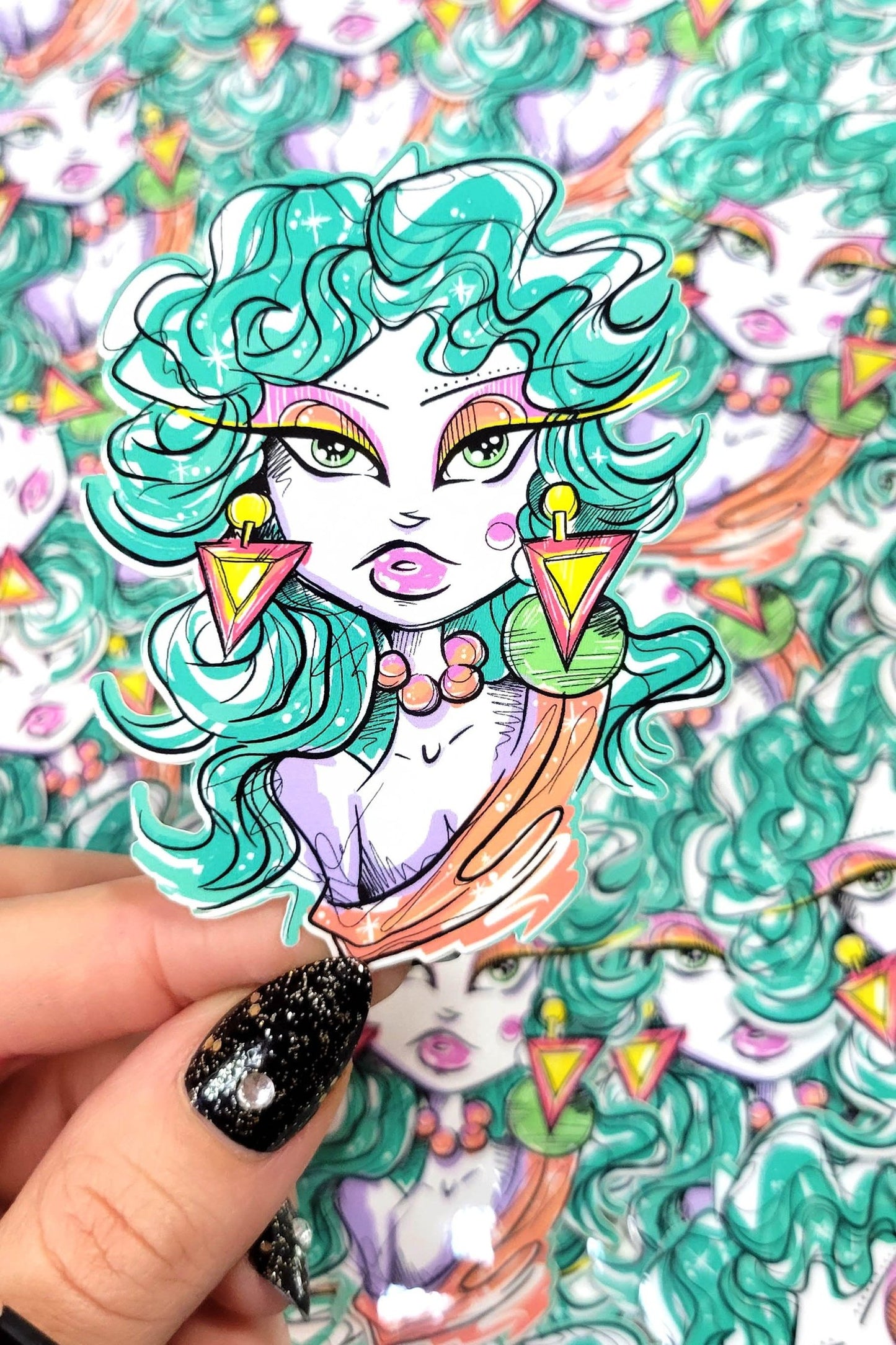 Aesthetika Synthetika Aqua '80s Gal Sticker
