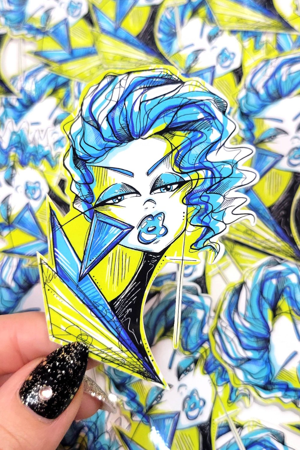 Aesthetika Synthetika Le Bleu 80s New Wave Girl Sticker