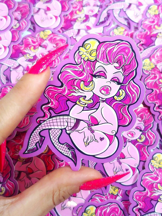 Pink Pinup Girl Sticker