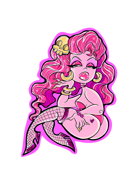 Pink Pinup Girl Sticker