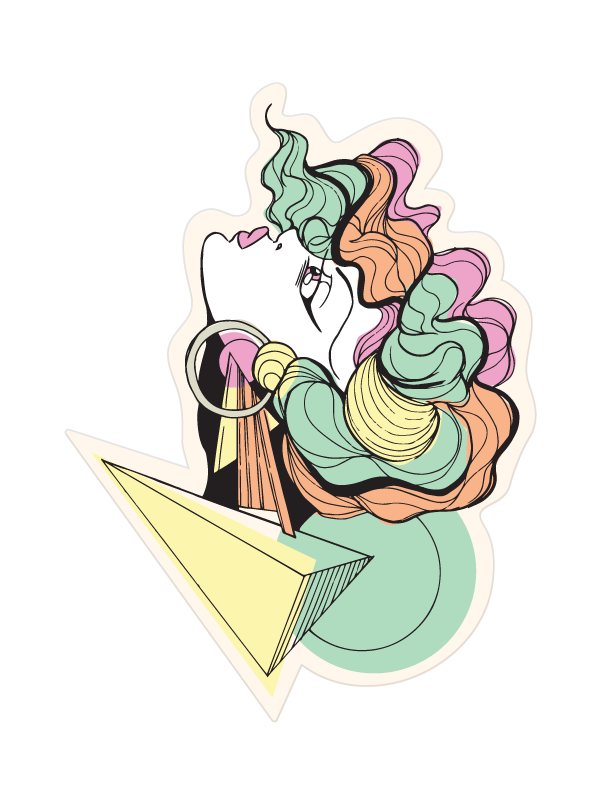 Retro Deco Vaporwave Sticker
