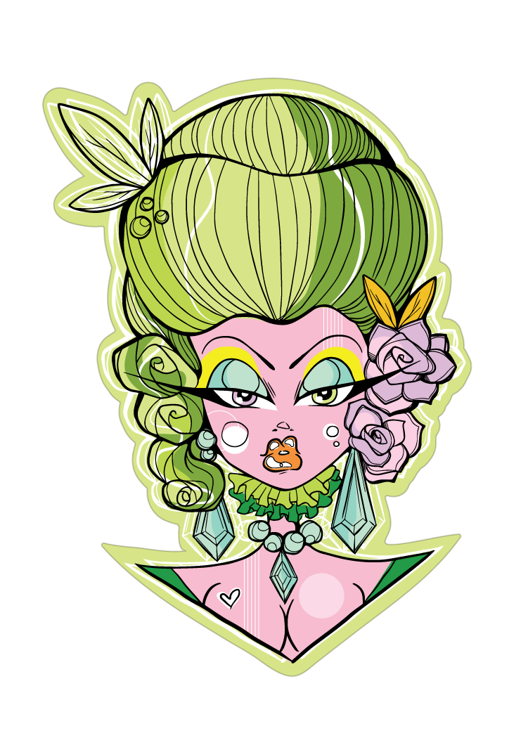 Retro-Futurist Rococo Charlotte Sticker