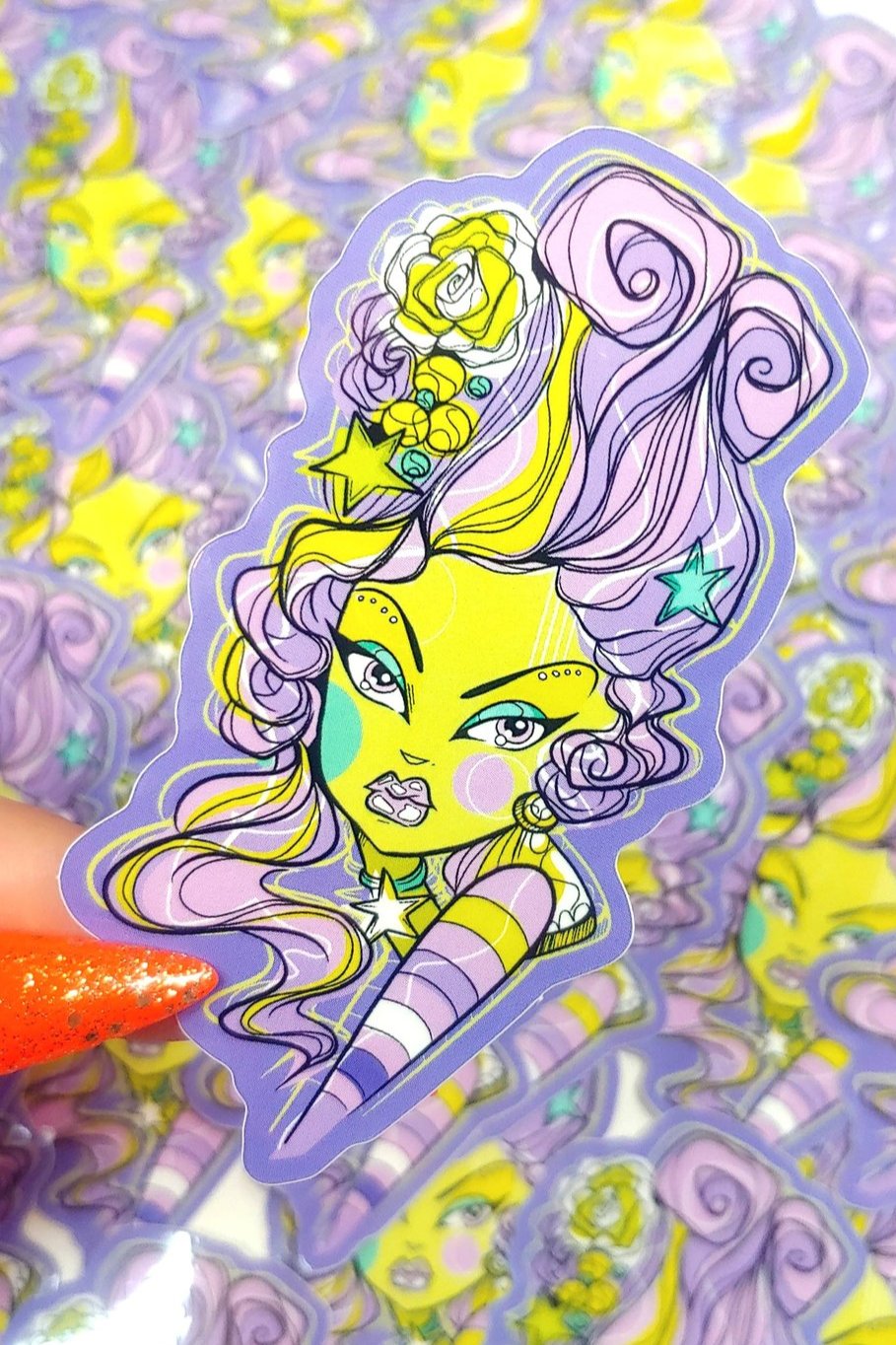 Retro-Futurist Rococo Nanette Sticker